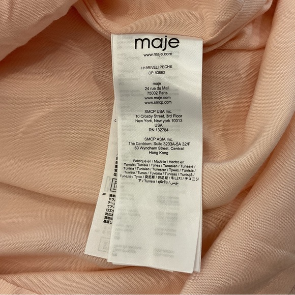 Maje Riveli‎ Asymmetric Ruffle Midi Dress - Picture 6 of 10